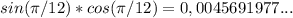 sin( \pi /12)*cos( \pi /12)=0,0045691977...