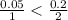 \frac{0.05}{1} < \frac{0.2}{2}