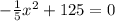 -\frac{1}{5}x^2+125=0