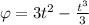 \varphi = 3 t^{2} - \frac{t ^{3} }{3}