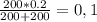 \frac{200*0.2}{200+200}=0,1