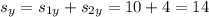 s_{y} = s_{1y} + s_{2y} = 10 + 4 = 14