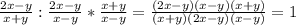 \frac{2x-y}{x+y} : \frac{2x-y}{x-y}* \frac{x+y}{x-y} = \frac{(2x-y)(x-y)(x+y)}{(x+y)(2x-y)(x-y)} =1