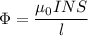 \Phi = \dfrac{\mu_{0} I N S}{l}