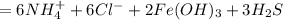 =6NH_4^++6Cl^-+2Fe(OH)_3+3H_2S