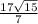 \frac{17\sqrt{15} }{7}