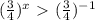 (\frac{3}{4})^x\ \textgreater \ (\frac{3}{4})^{-1}