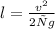 l= \frac{ v^{2} }{2 ю g}