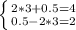 \left \{ {{2*3+0.5=4} \atop {0.5-2*3=2}} \right.