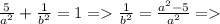 \frac{5}{a^{2}} + \frac{1}{ b^{2}&#10;} =1 = \frac{1}{ b^{2} } = \frac{a^{2}-5}{a^{2}} =