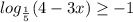 log_{ \frac{1}{5} } (4-3x) \geq -1