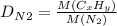 D_{N2}= \frac{M(C_xH_y)}{M(N_2)}