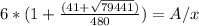 6*(1+\frac{(41+ \sqrt{79441})}{480} )=A/x