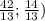 \frac{42}{13}; \frac{14}{13})