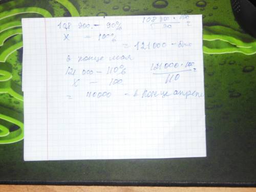 Решите . банковский вклад в мае увеличился на 10%, а в июне уменьшился на 10%, после чего на счету о