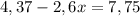 4,37-2,6x=7,75