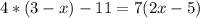 4*(3-x)-11=7(2x-5)