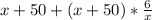 x+50+(x+50)* \frac{6}{x}