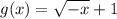 g(x) = \sqrt{-x}+1