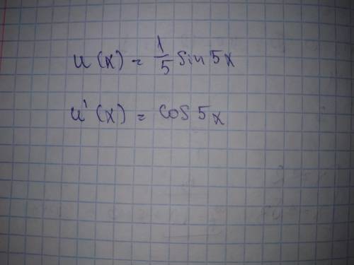 Найти производные функции u(x)=1/5sin5x