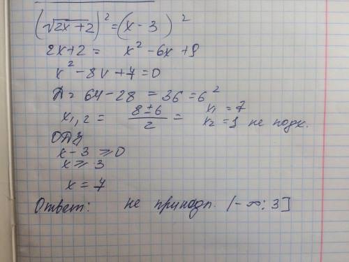 Укажіть проміжок якому не належить корінь рівняння √2x+2 =x-32x+2 под корнем полностю промежутки (6;