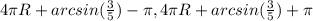 4 \pi R+arcsin( \frac{3}{5} )- \pi ,4 \pi R+arcsin( \frac{3}{5} )+ \pi