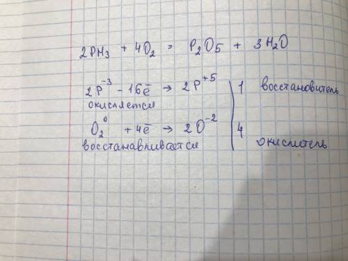 Ph3+o2=p2o5+h2o нужно разобрать как овр(окислительно-восстановительная реакция)