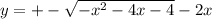 y=+-\sqrt{-x^2-4x-4}-2x