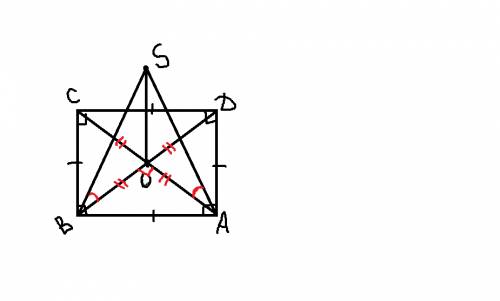 Диагонали квадрата авсд пересекаются в точке о .so перпендикуляр к плоскости квадрата.периметр квадр