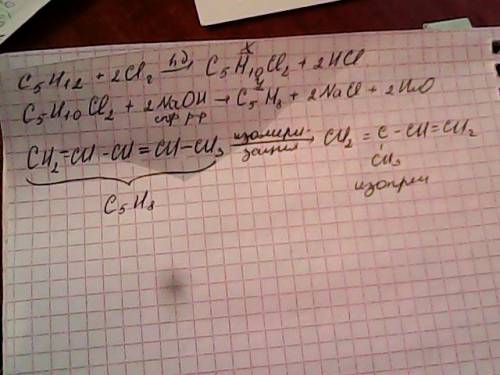 Cac2-c2h2-c2h6-c2h5cl-c5h12-x-y-изопрен расписать цепочку