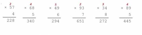 54*7= 68*5= 49*6= 93*7= 34*8= 89*5= выполни умножение ,рассуждая так , как в примере 1