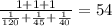 \frac{1+1+1}{ \frac{1}{120} + \frac{1}{45}+ \frac{1}{40} } =54