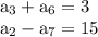 \rm a_3+a_6=3\\ a_2-a_7=15