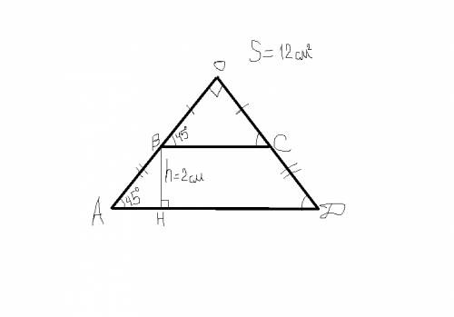 Прямые, содержащие прямые стороны равнобокой трапеции,пересекаются под прямым углом. найдите длины с