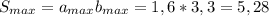 S_{max}=a_{max}b_{max}=1,6*3,3=5,28