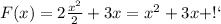 F(x)=2 \frac{x^2}{2} +3x=x^2+3x+С