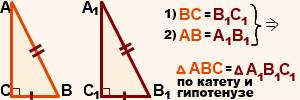 Если гипотенуза и катет одного прямоугольного треугольника соответственно равны гипотенузе и катету