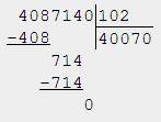 Решить примеры столбиком 84854: 406= 460756: 508= 4087140: 102= 529156: 503=