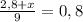 \frac{2,8+x}{9}=0,8