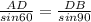 \frac{AD}{sin60}= \frac{DB}{sin90}