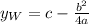 y_W=c-\frac{b^2}{4a}