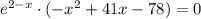 e^{2-x} \cdot (-x^2 + 41x - 78) = 0