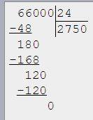 Как ришить пример в столбик 66000: 24