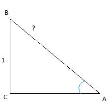 Втреугольнике abc угол c равен 90 , bc=1 ,sin a=0,2 найдите ab.