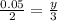 \frac{0.05}{2} = \frac{y}{3}