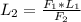 L_{2} = \frac{ F_{1}* L_{1} }{ F_{2} }