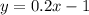 y=0.2x-1