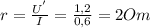 r= \frac{ U^{'} }{I} = \frac{1,2}{0,6}=2Om