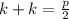 k+k=\frac{p}{2}