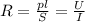 R= \frac{pl}{S} = \frac{U}{I}